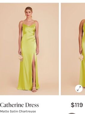 Birdy Grey Catherine Satin Maxi Dress in Chartreuse Green